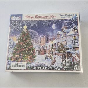 White Mountain Puzzles Village Christmas Tree - 1000 Piece Puzzle #1287 NEW